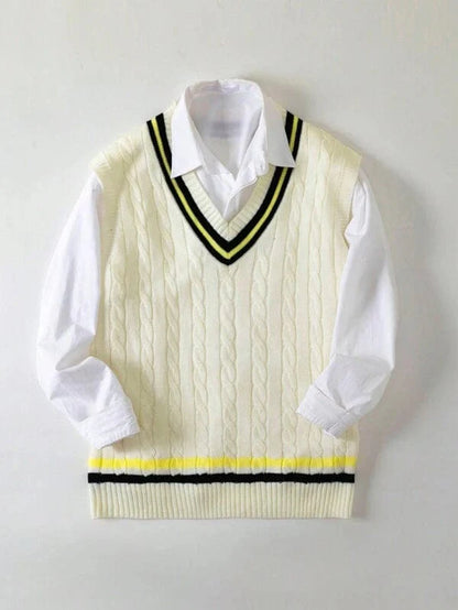 Old Money White V Neck Singlet Vest Men