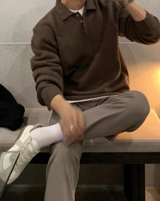 Digby - Oversized Men's Knitted Polo Sweater