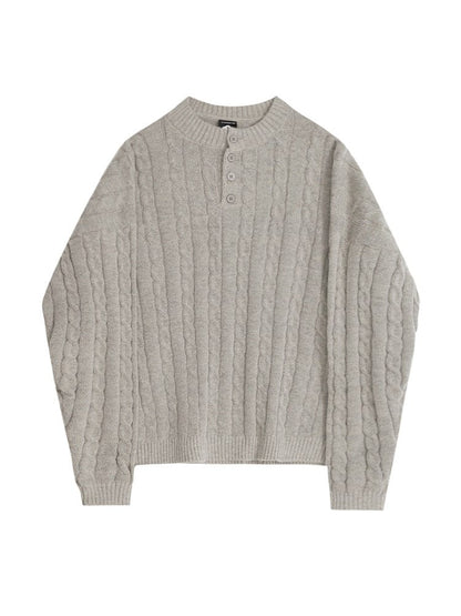 Phineas - Buttoned Cable Knit Jumper Men