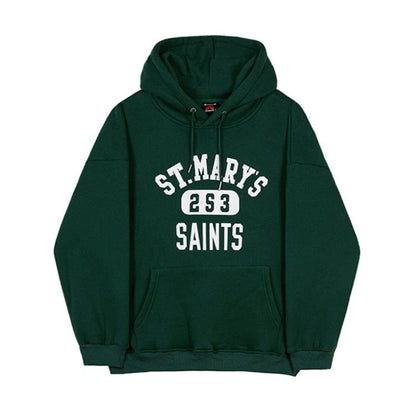 Green Hoodie with White Letters Men
