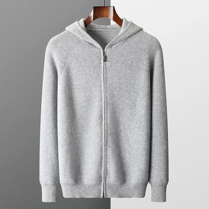 Terrence - Zip-Up Hooded Knit Jumper