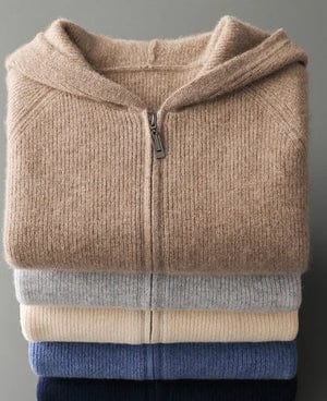 Terrence - Zip-Up Hooded Knit Jumper