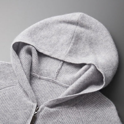 Terrence - Zip-Up Hooded Knit Jumper