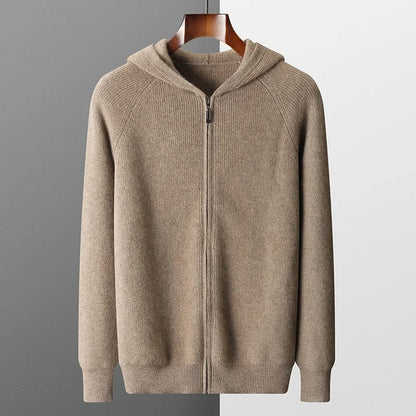 Terrence - Zip-Up Hooded Knit Jumper