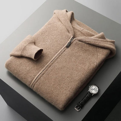 Terrence - Zip-Up Hooded Knit Jumper