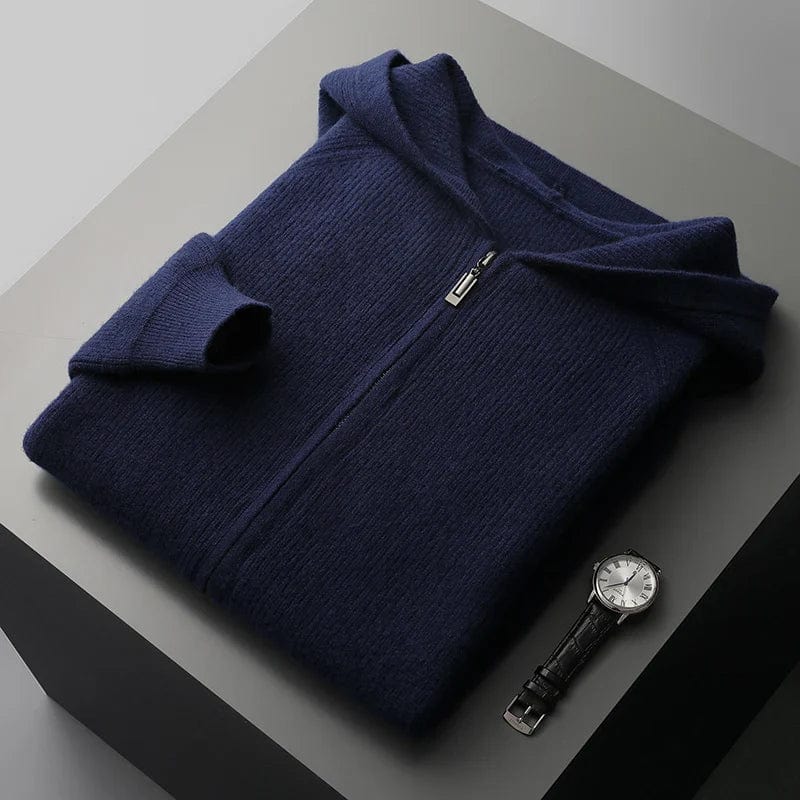 Terrence - Zip-Up Hooded Knit Jumper