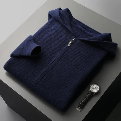 Terrence - Zip-Up Hooded Knit Jumper