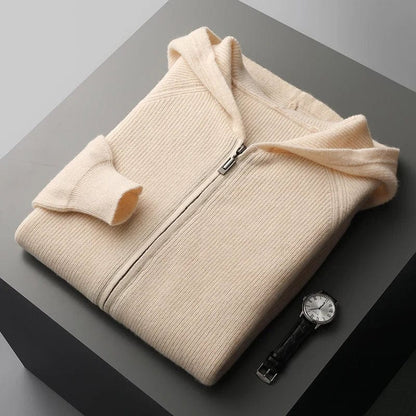 Terrence - Zip-Up Hooded Knit Jumper