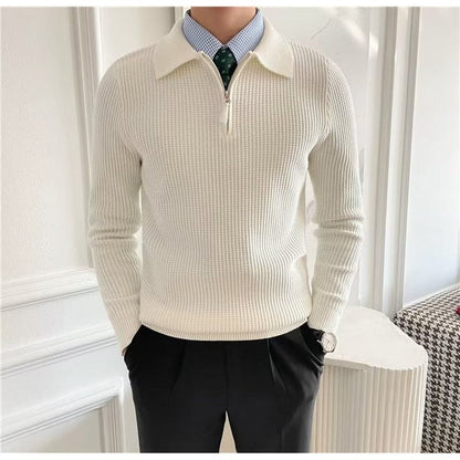 Reginal - Ribbed Quarter Zip Jumper Men