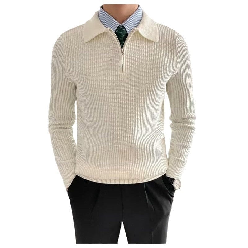 Reginal - Ribbed Quarter Zip Jumper Men