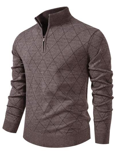Lightweight Half-zip Knitted Jumper Men