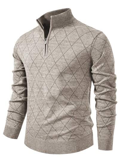 Lightweight Half-zip Knitted Jumper Men