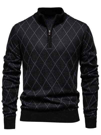 Lightweight Half-zip Knitted Jumper Men