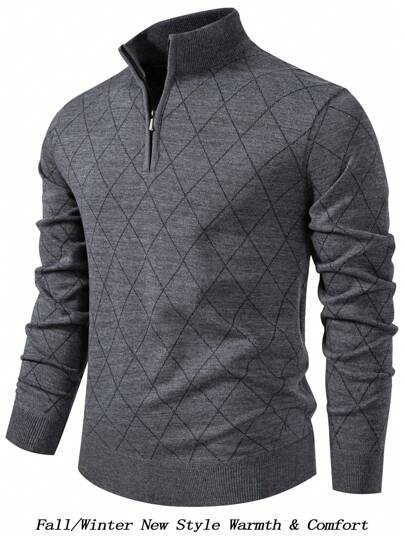 Lightweight Half-zip Knitted Jumper Men
