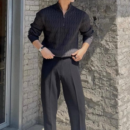 Michael - Cable Knit Quarter Zip Jumper Men