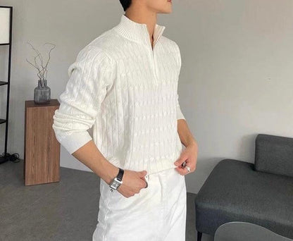 Michael - Cable Knit Quarter Zip Jumper Men