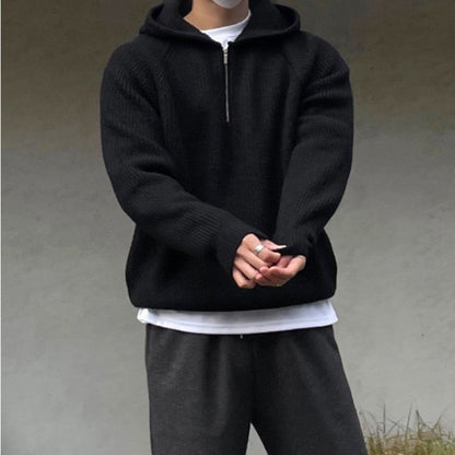 Nathaniel - Autumn Knitted Quarter Zip Hoodie