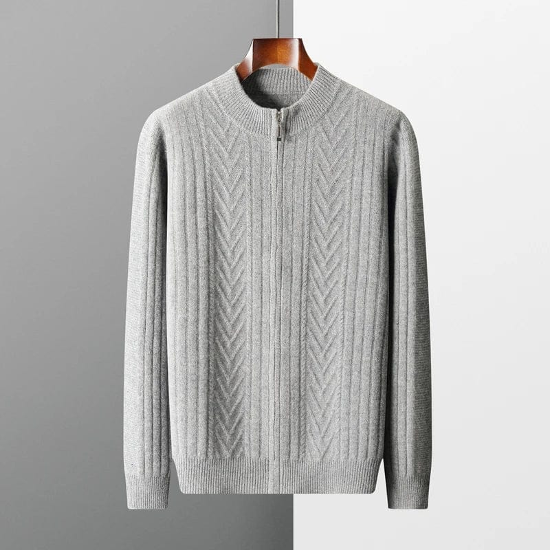 Long-Sleeved Zip-Up Winter Jumper Men