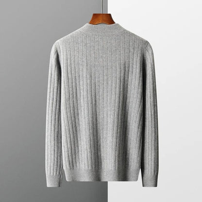 Long-Sleeved Zip-Up Winter Jumper Men