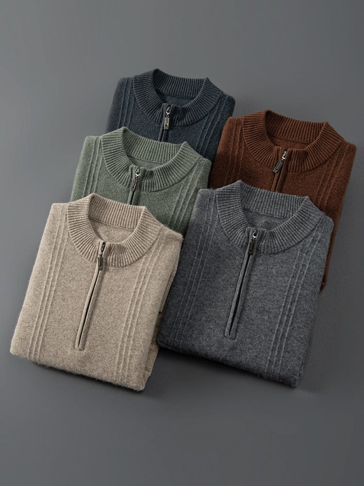 Half-Zip Winter Knitwear Jumper Men