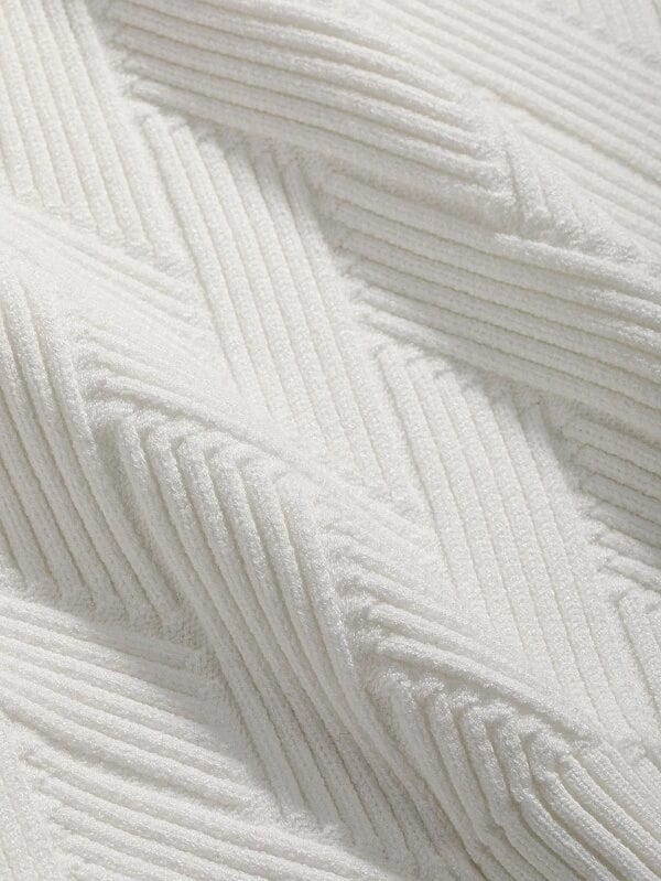 Textured Crew Neck Knitted Jumper Men
