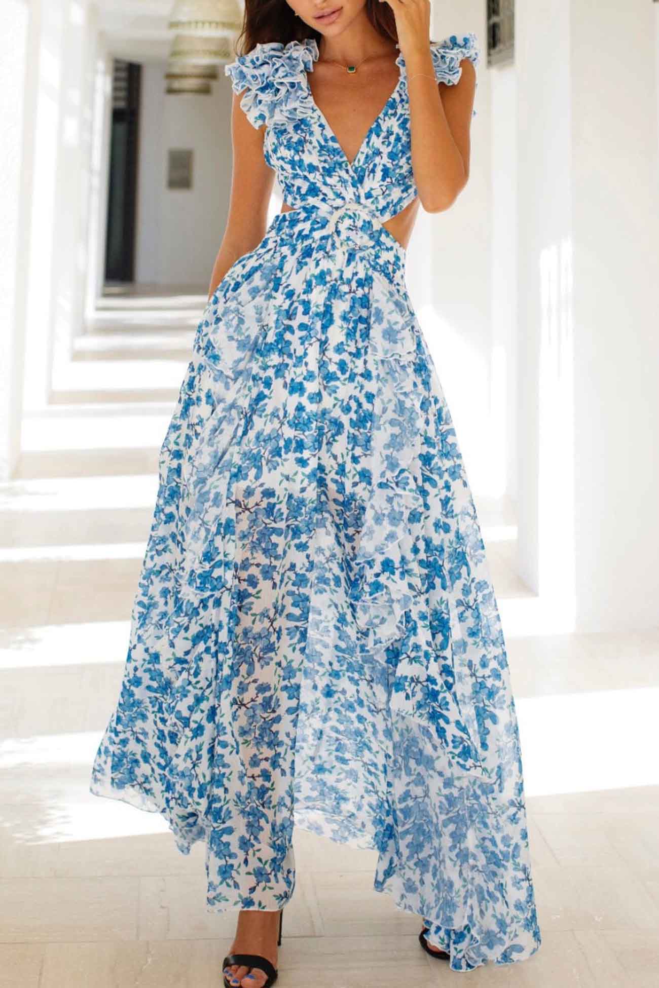 Maris – Summer Floral Criss-cross Dress