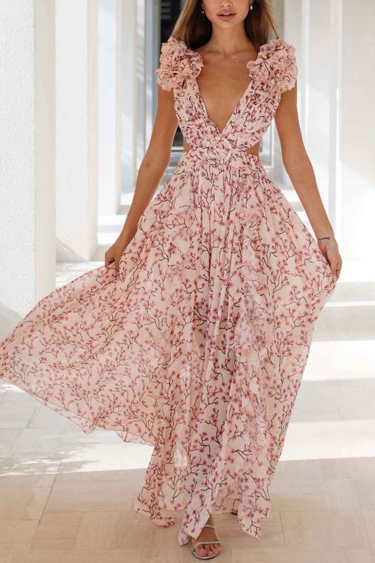 Maris – Summer Floral Criss-cross Dress