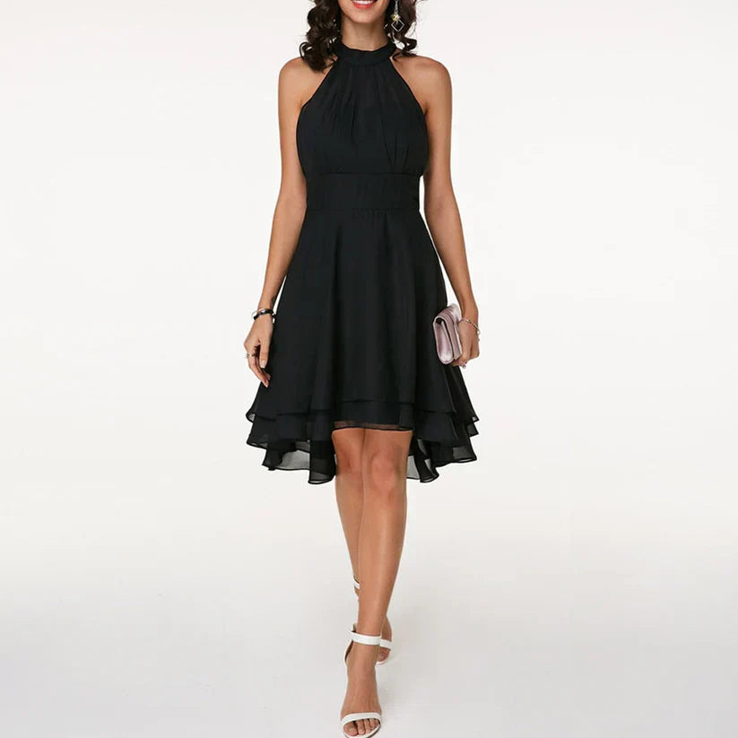 Elegant Ladies Ruffle Detail Dress - BritishElegance