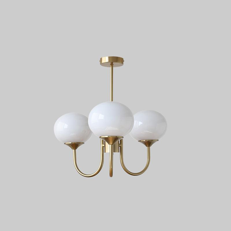 Luxury Gold Chandelier With Rose Glass Shades