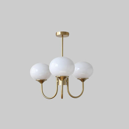 Luxury Gold Chandelier With Rose Glass Shades