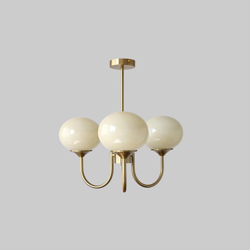 Luxury Gold Chandelier With Rose Glass Shades