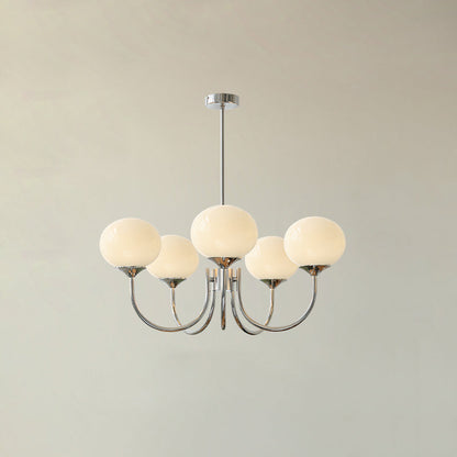 Luxury Gold Chandelier With Rose Glass Shades
