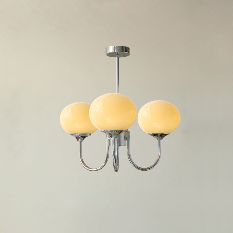 Luxury Gold Chandelier With Rose Glass Shades
