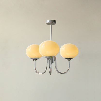 Luxury Gold Chandelier With Rose Glass Shades