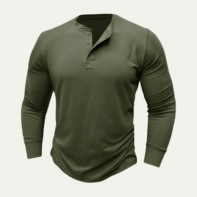 Men’s Athletic Long Sleeve Henley Shirt