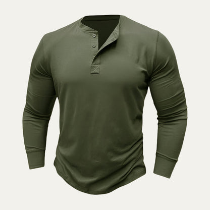 Men’s Athletic Long Sleeve Henley Shirt