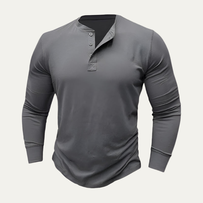 Men’s Athletic Long Sleeve Henley Shirt