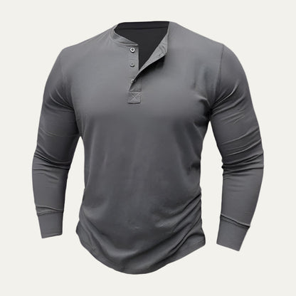 Men’s Athletic Long Sleeve Henley Shirt