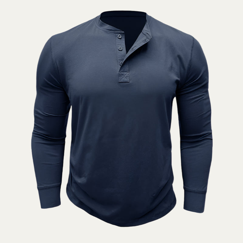Men’s Athletic Long Sleeve Henley Shirt