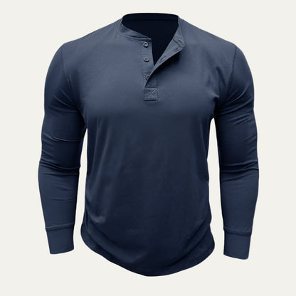 Men’s Athletic Long Sleeve Henley Shirt