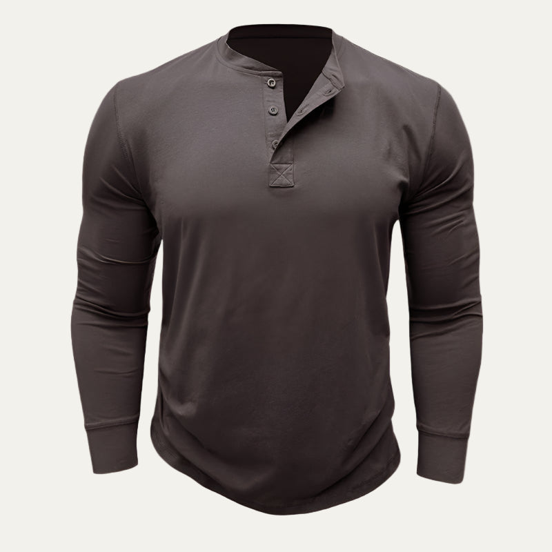 Men’s Athletic Long Sleeve Henley Shirt
