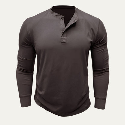Men’s Athletic Long Sleeve Henley Shirt