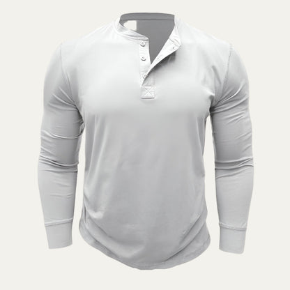 Men’s Athletic Long Sleeve Henley Shirt