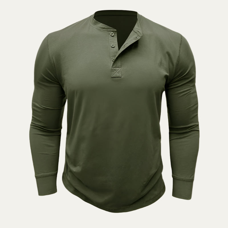 Men’s Athletic Long Sleeve Henley Shirt