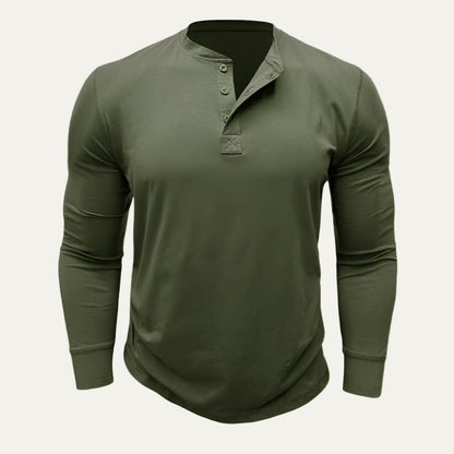 Men’s Athletic Long Sleeve Henley Shirt