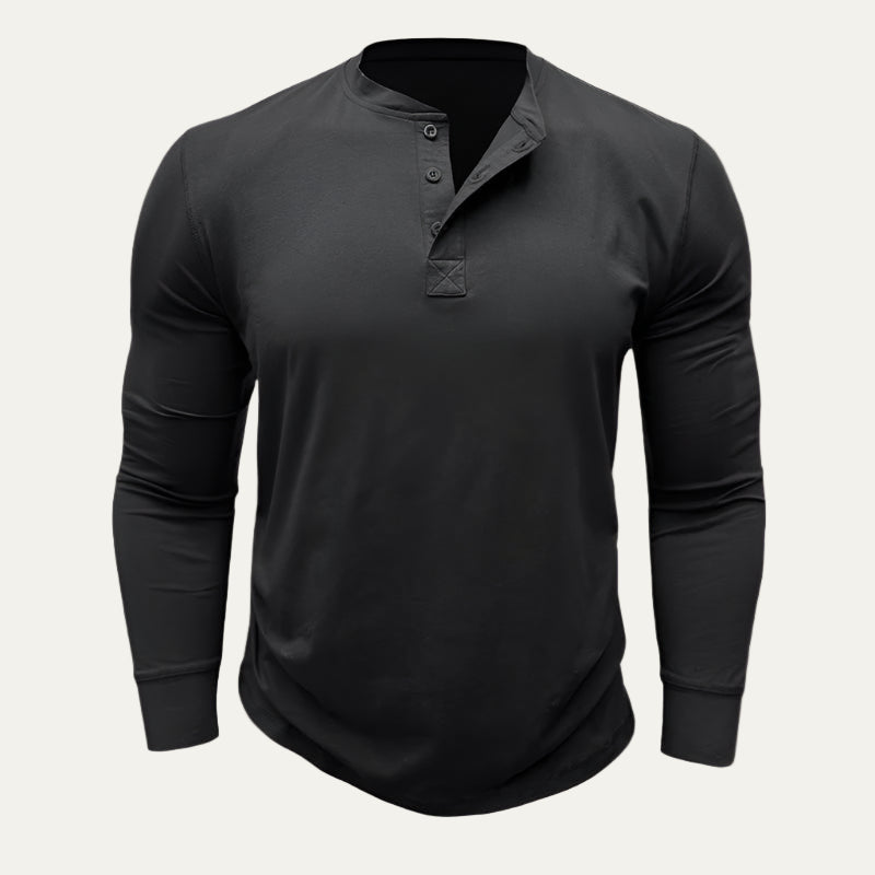 Men’s Athletic Long Sleeve Henley Shirt
