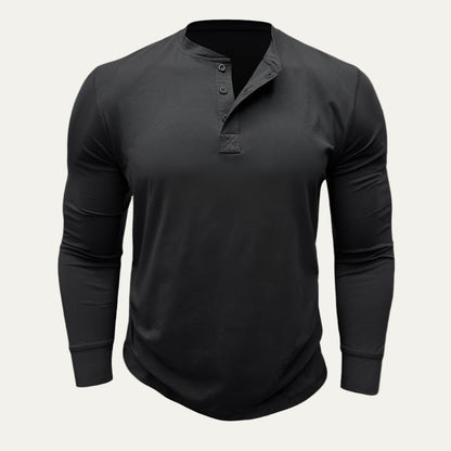 Men’s Athletic Long Sleeve Henley Shirt