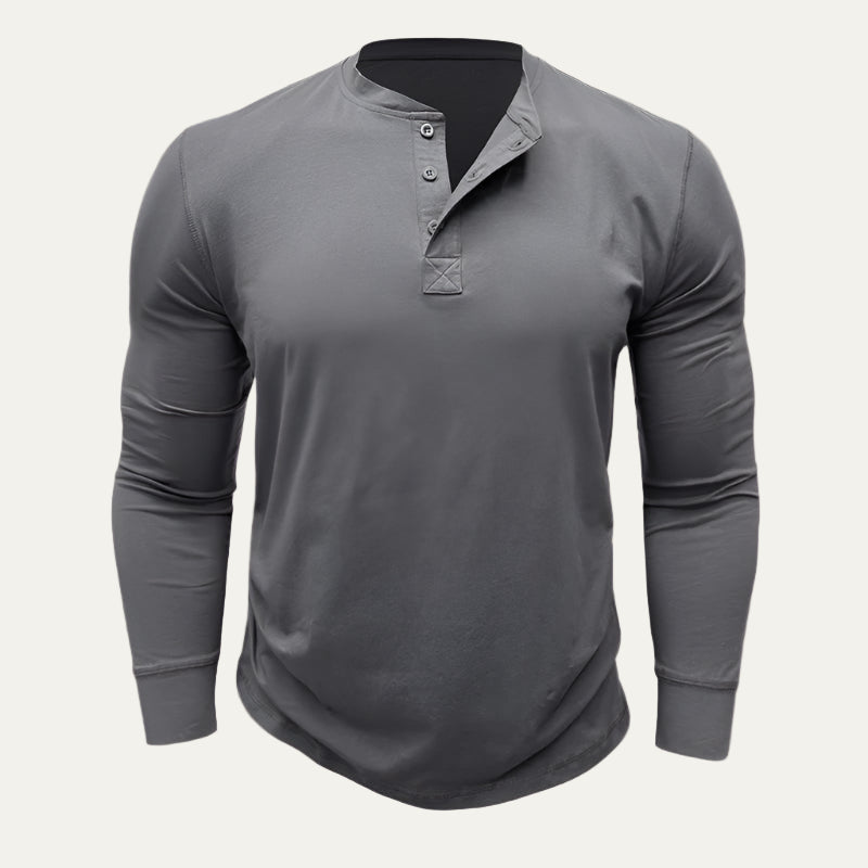 Men’s Athletic Long Sleeve Henley Shirt