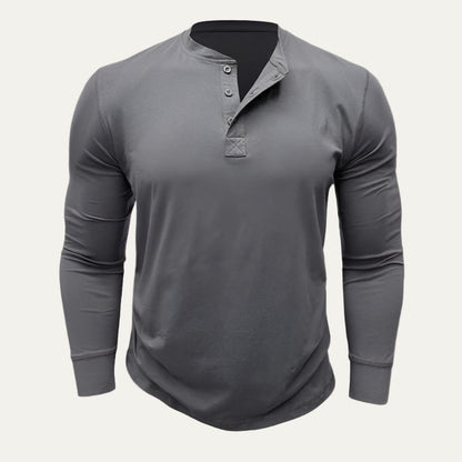 Men’s Athletic Long Sleeve Henley Shirt