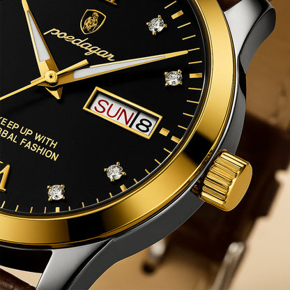 The Paris by Night Luxury Classic Men’s Watch – Premium Leather Strap